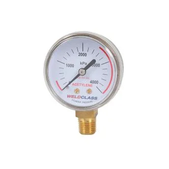 Regulator Gauge Acetylene High / Bottle Pressure 0-4,000Kpa Weldclass