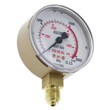 Pressure Guage 63mm 30,000Kpa Dual Scale Kpa/PSI 1/4 BSP For