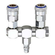 THB SWIVEL MANIFOLD, 2 WAY SOCKET & 1 PLUG, SINGLE ACTION COUPLERS