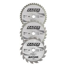 Austsaw Raider Timber Blade 3 Pce Set 185mm x 20/16 Bore x 16T/24T/40T