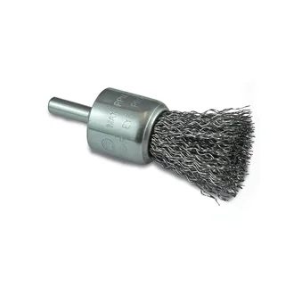 ITM CRIMP WIRE END BRUSH STAINLESS STEEL HIGH SPEED 25MM, 1/4" ROUND SHANK