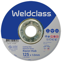 Weldclass Cutting Disc PLATINUM Razor-Hub 125x1.0mm Inox, Pack of 25